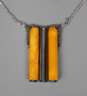 Collier mit Bernsteinen und Hämatit