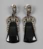Paar Ohrhänger mit Onyx und Markasiten