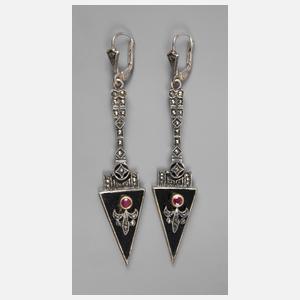 Paar Ohrhänger mit Steinbesatz