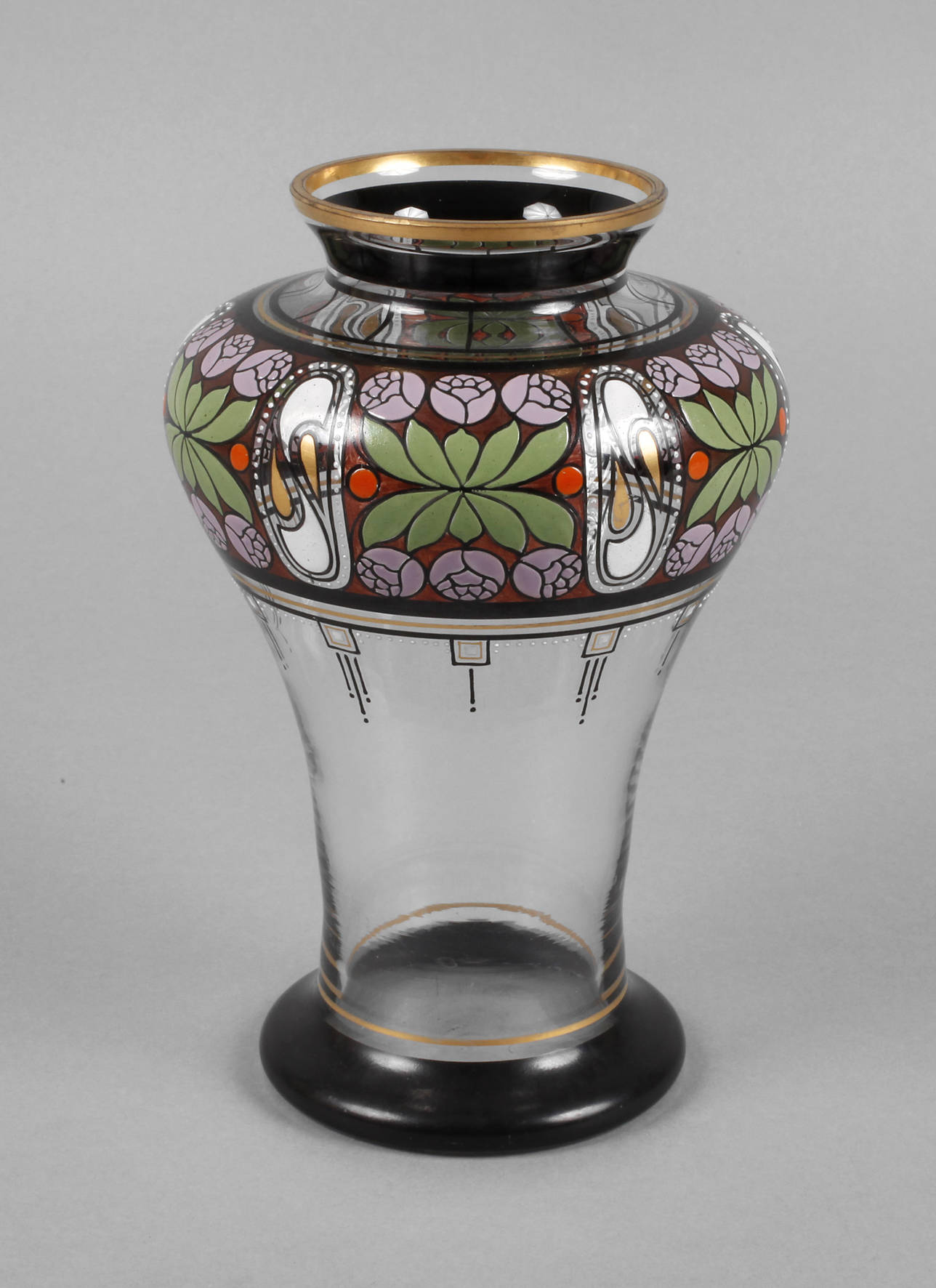 Jugendstilvase Emailmalerei