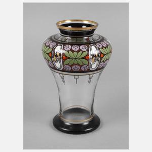 Jugendstilvase Emailmalerei