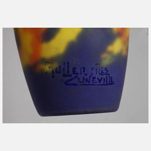 Muller Frères Vase mit Pulvereinschmelzungen