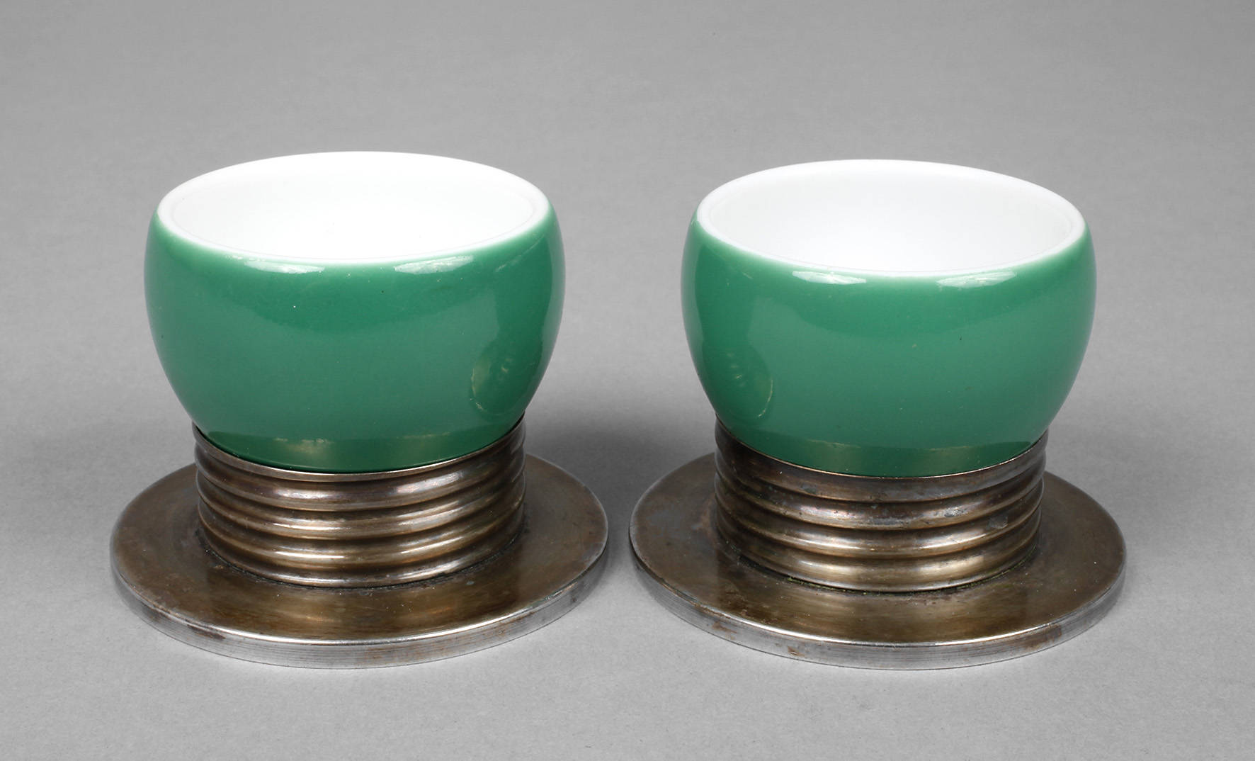 Rosenthal Paar Eierbecher mit Silberfuß