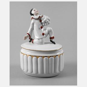 Tettau Deckeldose mit Pierrot