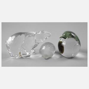 Drei Tiere als Paperweights