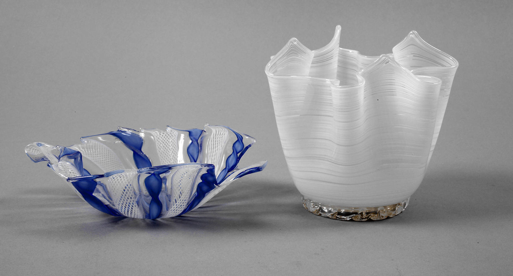 Murano Fazolettovase und Zanfiricoschale