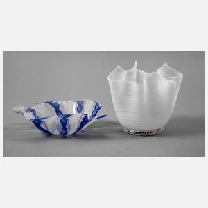 Murano Fazolettovase und Zanfiricoschale