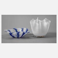 Murano Fazolettovase und Zanfiricoschale111