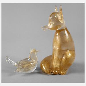 Murano zwei Tierfiguren