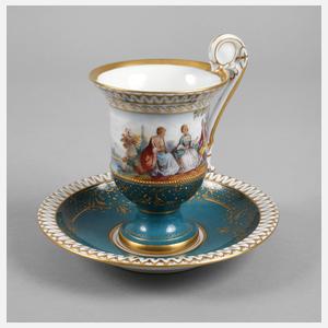 Fürstenberg Kakaotasse Watteauszene