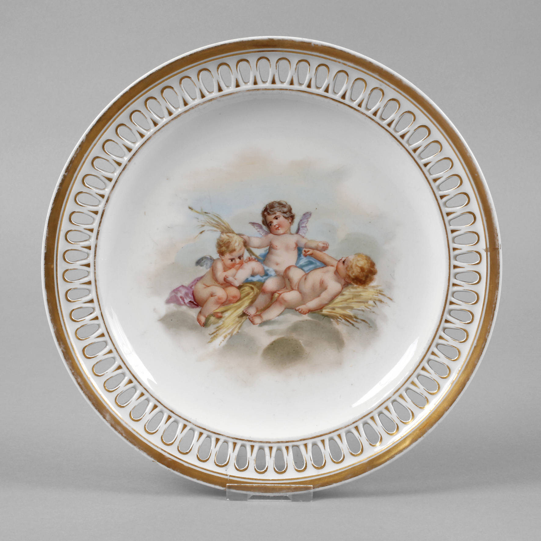 Meissen Durchbruchteller Puttenmotiv