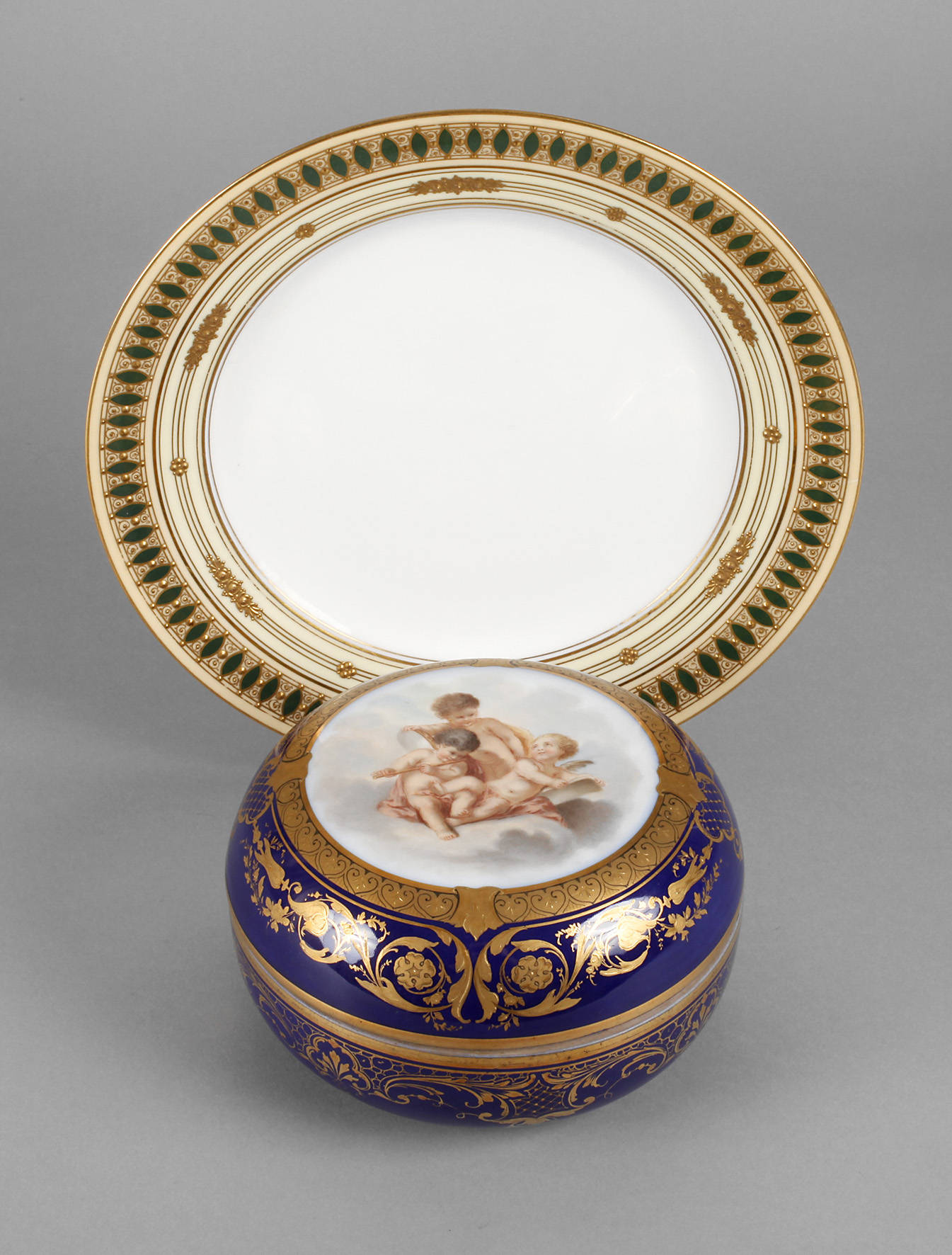 Richard Klemm Dresden Prunkdose und Zierteller