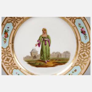 Frankreich Bildteller ”Bourgeoise en 1470”