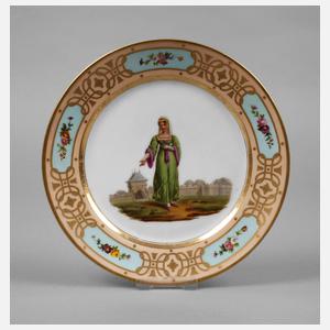 Frankreich Bildteller ”Bourgeoise en 1470”