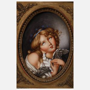 Bildplatte Mädchen mit Taube