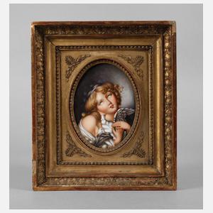 Bildplatte Mädchen mit Taube