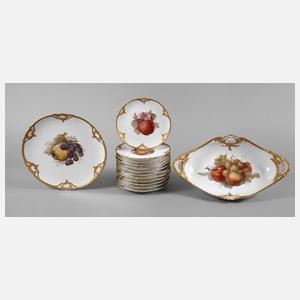 KPM Berlin zwölf Obstteller und zwei Vorlegeteile