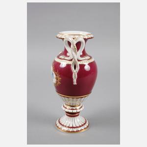 Meissen Schlangenhenkelvase ”Blütenbukett”