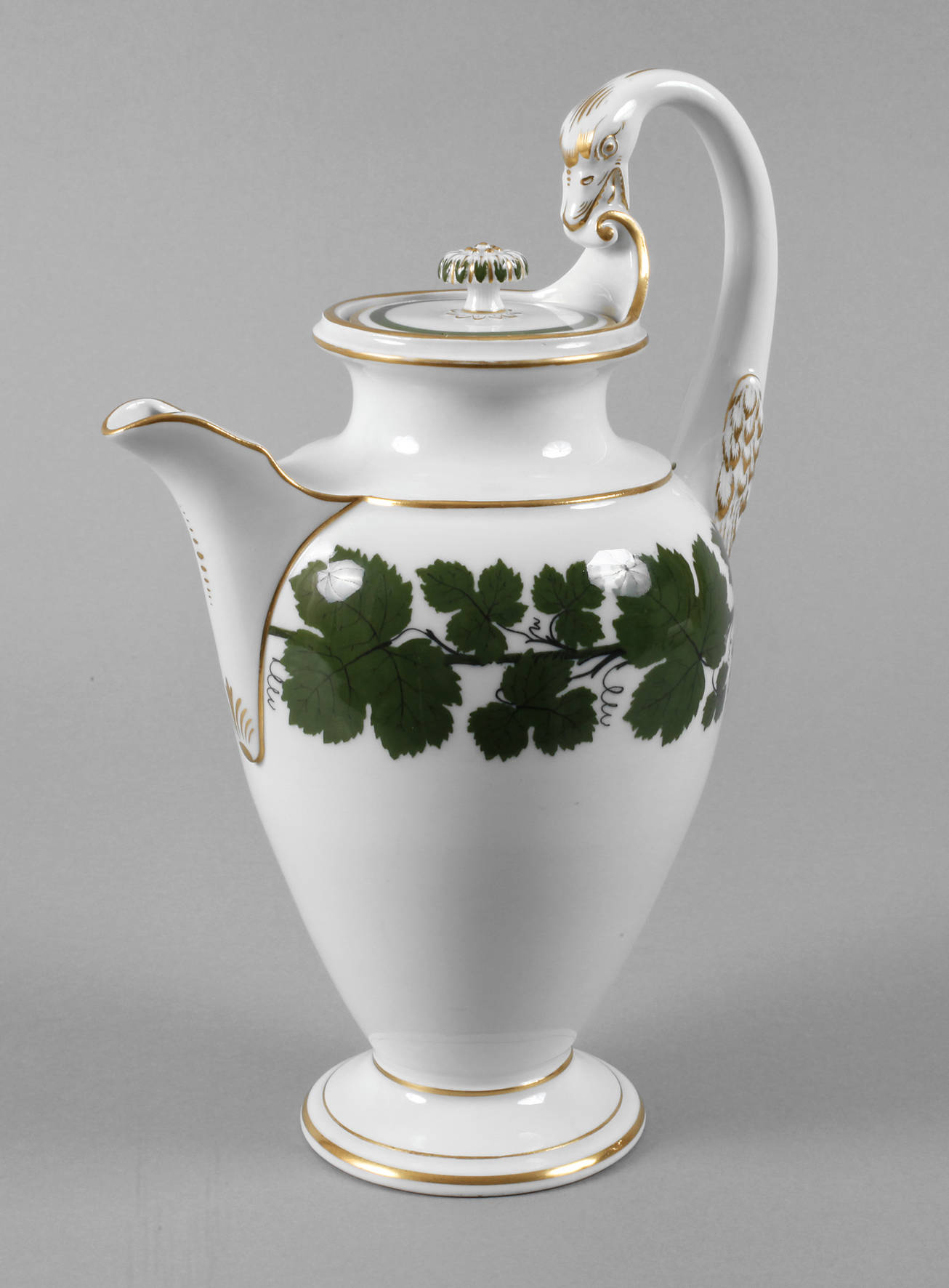 Meissen Kaffeekanne Weinlaubdekor