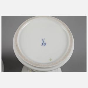 Meissen drei Vasen Blumenmalerei