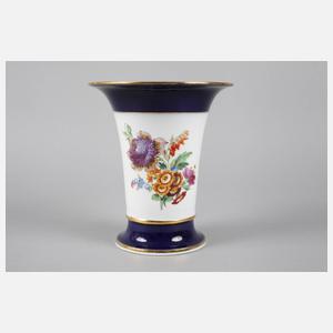 Meissen Trichtervase Kobaltrand