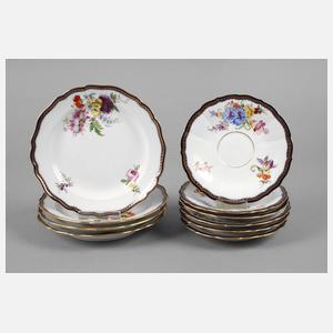 Meissen Konvolut Teller Blumenmalerei