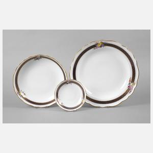 Meissen drei Schalen Bordüre mit Blumenbuketts