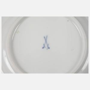 Meissen elf Brotteller Bordüre mit Blumenbuketts