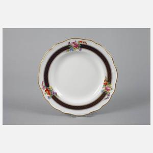 Meissen elf Brotteller Bordüre mit Blumenbuketts