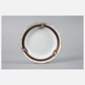 Meissen sechs Kuchenteller Bordüre mit Blumenbuketts