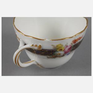 Meissen zwei Gedecke Bordüre mit Blumenbuketts