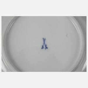 Meissen zwei Gedecke Bordüre mit Blumenbuketts