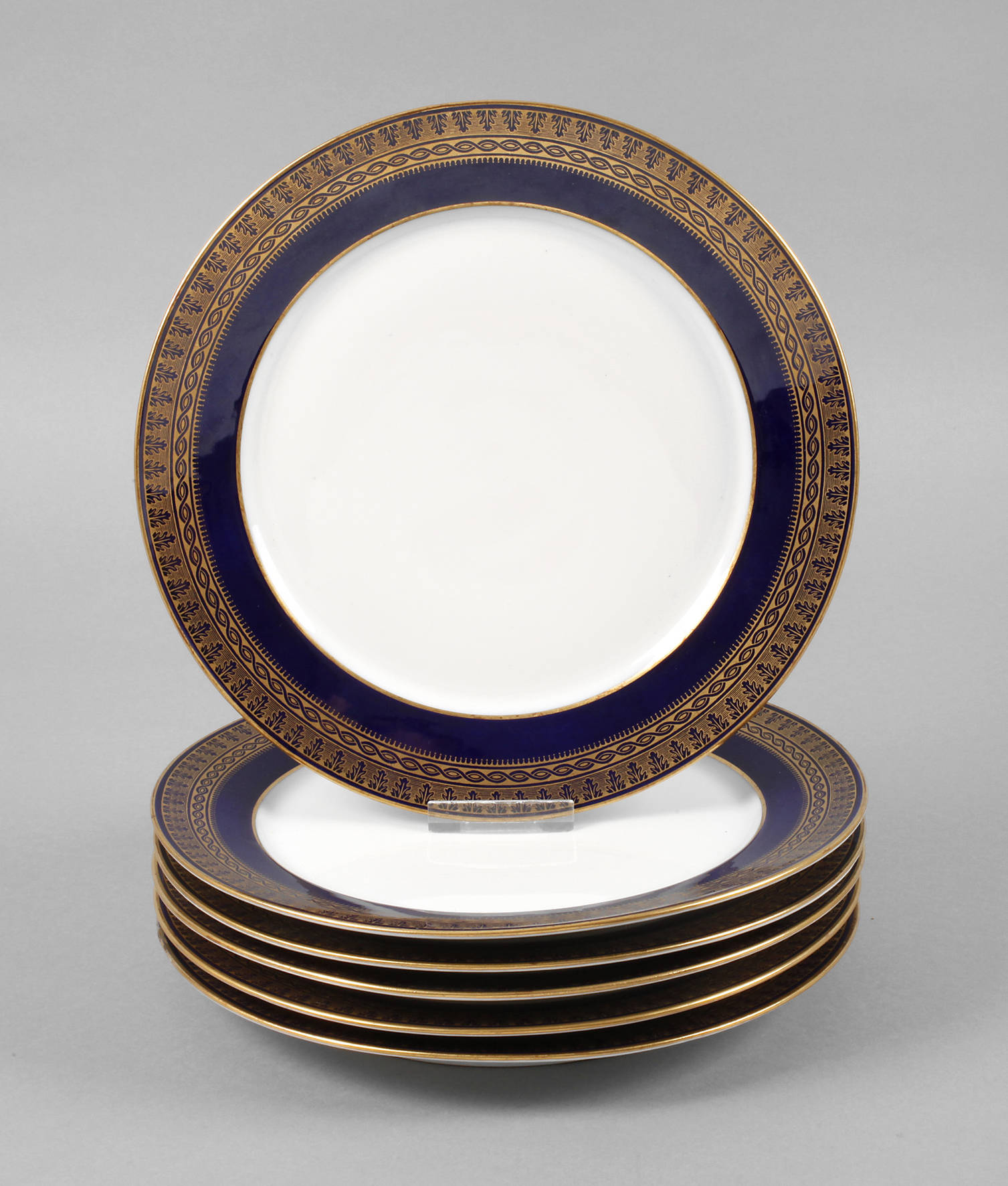 Meissen sechs Speiseteller Kobaltrand