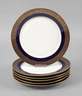Meissen sechs Speiseteller Kobaltrand