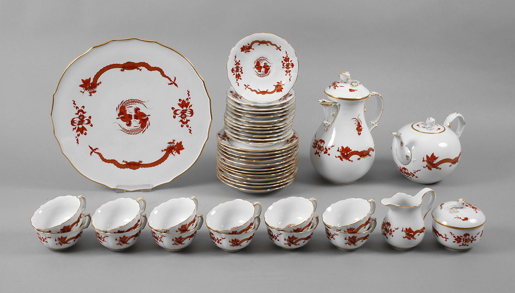 Meissen Kaffee-/Teeservice ”Reicher Drache”