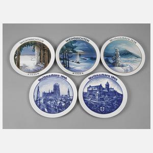 Rosenthal fünf Weihnachtsteller