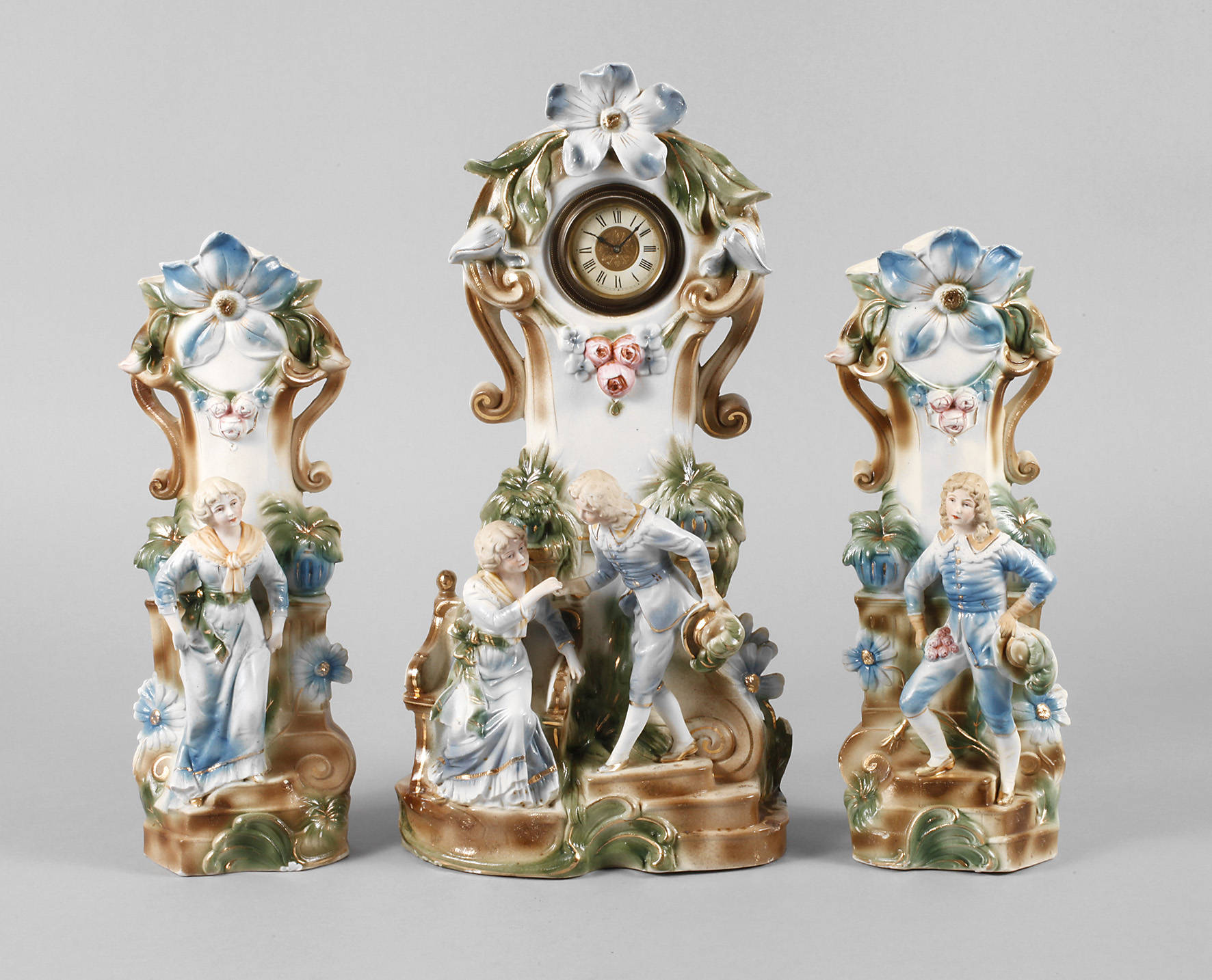 Kaminuhr mit Beistellern