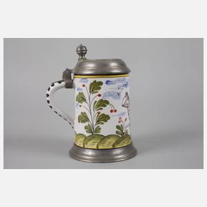 Kleiner Fayence-Walzenkrug