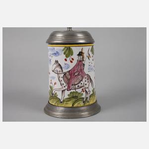 Kleiner Fayence-Walzenkrug