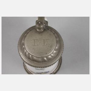 Kleiner Hanauer Fayence-Walzenkrug