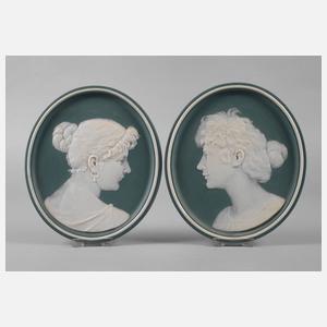 Villeroy & Boch zwei Wandplatten Mädchenportraits