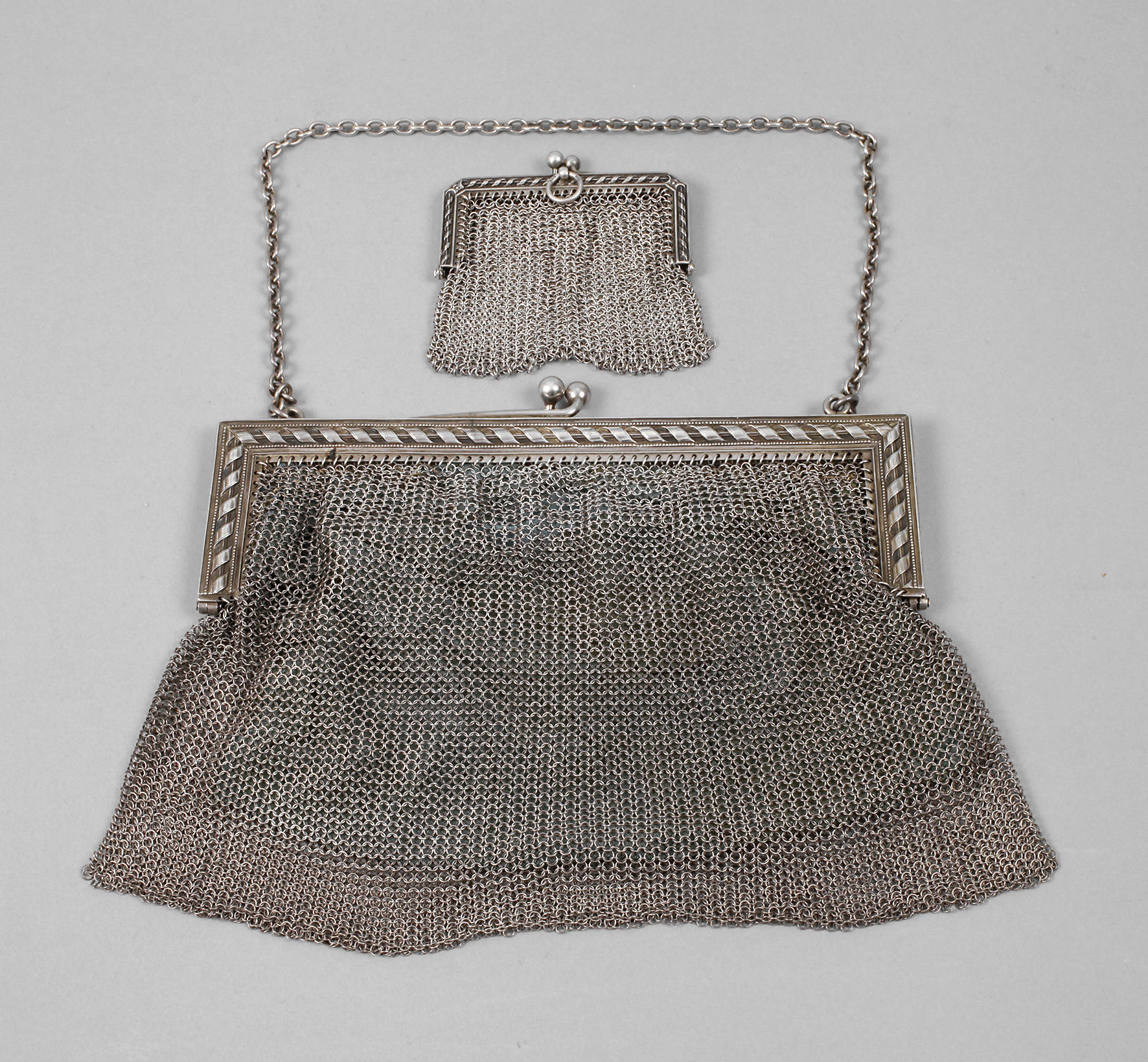 Silber Theatertasche mit Portemonnaie