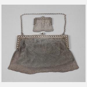 Silber Theatertasche mit Portemonnaie