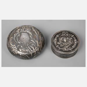 Zwei kleine Silberdosen
