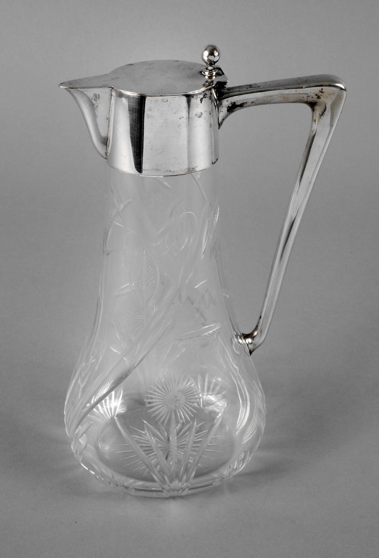 Art déco-Karaffe mit Silbermontierung
