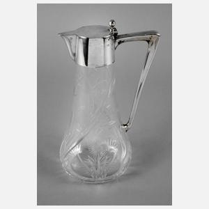 Art déco-Karaffe mit Silbermontierung