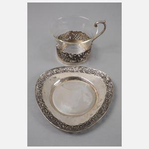 Sechs Teegläser Silber