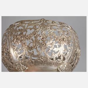 Silberschale Rosendekor