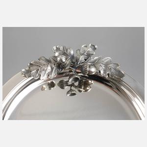 Paar jagdliche Silberteller