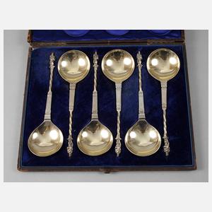Sechs Apostellöffel Silber